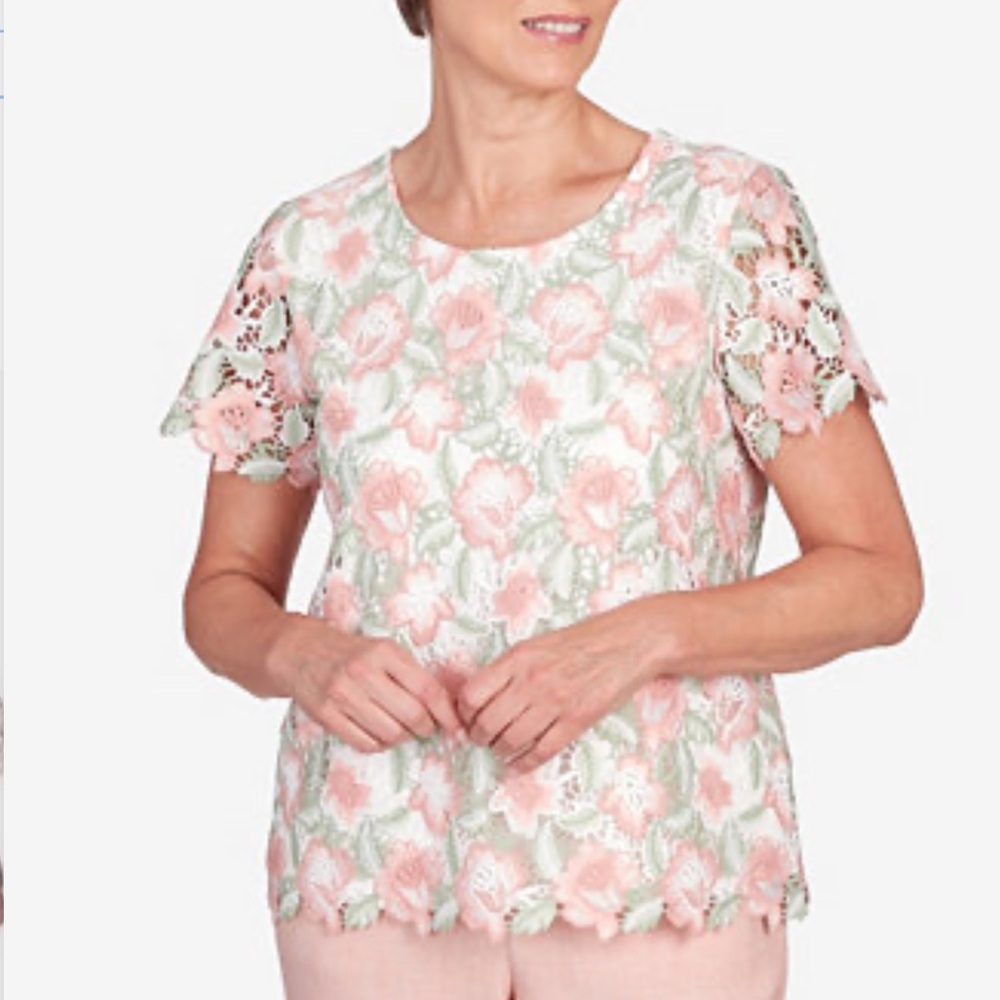 Alfred Dunner English Garden Lace Top